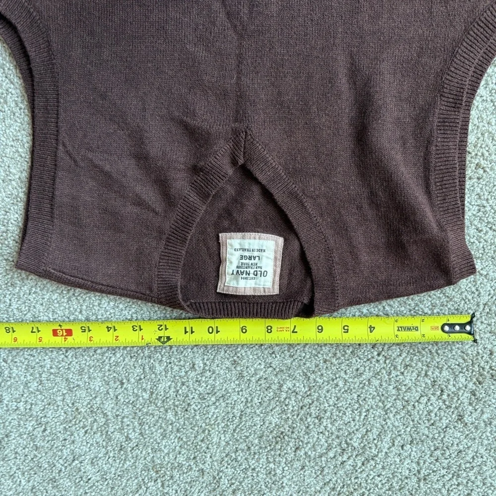 Whisky Grandpa Chocolate Brown Cotton Cashmere V Neck Sweater Vest - Picture 6 of 7